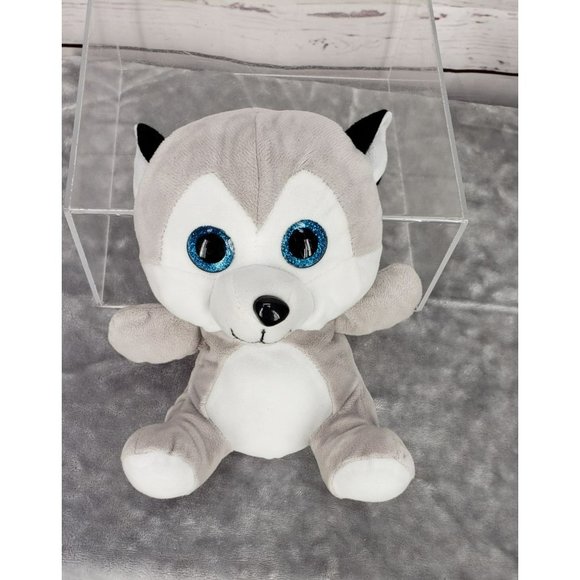 Peek A Boo Toys Dog Wolf Coyote Puppy Gray 11" Plush Stuffed Animal Toy - Picture 7 of 7